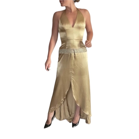 Jovani Halter Backless Dress - Picture 1 of 8